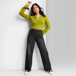 Women's Super-High Rise Wide Leg Baggy Jeans - Wild Fable™ Black Wash -Trendy Wear Women Store GUEST 8e96b43f 6391 4b2a 9388 3e2573defc3b