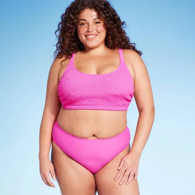 Women's Mid-Rise Full Coverage Bikini Bottom - Wild Fable™ Pink 2 Women's Mid-Rise Full Coverage Bikini Bottom - Wild Fable™ Pink - Image 2