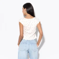 Women's Mini Cap Sleeve Ruched V-Neck Top - Wild Fable™