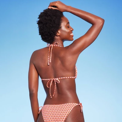 Women's Ribbed Triangle Bikini Top - Wild Fable™ Geo Print 1 Women's Ribbed Triangle Bikini Top - Wild Fable™ Geo Print