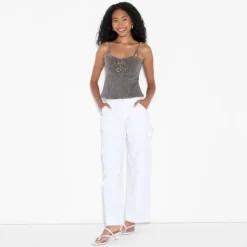 Women's Denim Buckle Corset Tank Top - Wild Fable™ Gray Wash -Trendy Wear Women Store GUEST 949bdd63 b891 41f3 89e4 36845dc96161