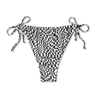 Women's Side-Tie Adjustable Coverage Ultra High Leg Bikini Bottom - Wild Fable™ Black/White Check Print 6 Women's Side-Tie Adjustable Coverage Ultra High Leg Bikini Bottom - Wild Fable™ Black/White Check Print - Image 6