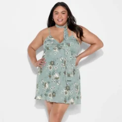 Women's Twist Front Scarf Mini Dress - Wild Fable™ Dark Green Floral 7 Women's Twist Front Scarf Mini Dress - Wild Fable™ Dark Green Floral -Trendy Wear Women Store GUEST 9afe324d f51b 46f8 b7e1 b1df67d017ed