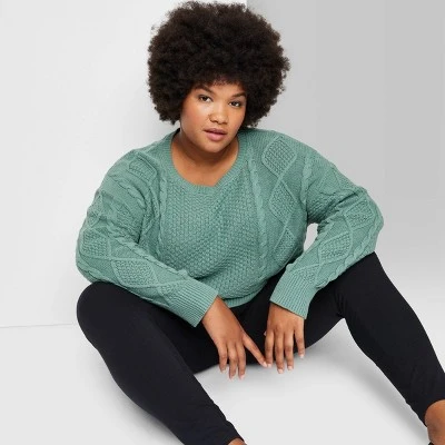 Women's Cropped Cable Pullover - Wild Fable™ 4 Women's Cropped Cable Pullover - Wild Fable™ - Image 4