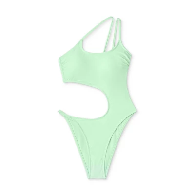 Women's One Shoulder Cut Out One Piece Swimsuit - Wild Fable™ Light Green 4 Women's One Shoulder Cut Out One Piece Swimsuit - Wild Fable™ Light Green - Image 4