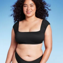 Women's Cap Sleeve Smocked Bralette Bikini Top - Wild Fable™ -Trendy Wear Women Store GUEST a143359d 31a7 4be1 b11f af4e9a1b274a