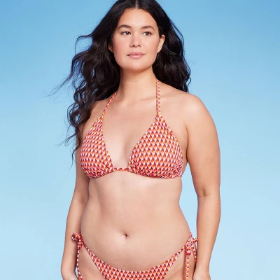 Women's Ribbed Triangle Bikini Top - Wild Fable™ Geo Print 3 Women's Ribbed Triangle Bikini Top - Wild Fable™ Geo Print - Image 3