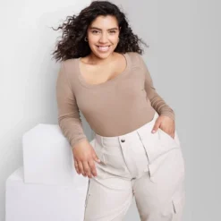 Women's Long Sleeve Scoop Neck T-Shirt - Wild Fable™ -Trendy Wear Women Store GUEST a5dd652b 0e77 4f7f a8cd c1cf4b55d56a