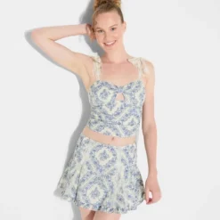 Women's Above Knee Godet Full Skirt - Wild Fable™ Blue Floral -Trendy Wear Women Store GUEST a9d5ec2d 63d6 4e4c aa58 4e3f7b826093