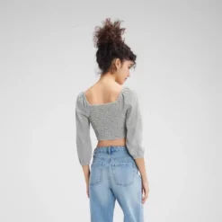 Women's Tie-Front Bubble Sleeve Top - Wild Fable™ -Trendy Wear Women Store GUEST aa4371cb a163 4b0e 8a1e 335b25724988