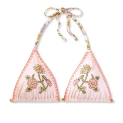 Women's Embroidered Detail Triangle Bikini Top - Wild Fable™ Multi Floral Print -Trendy Wear Women Store GUEST ab9a1794 8ff8 4f4f 95f1 00528fd26c79