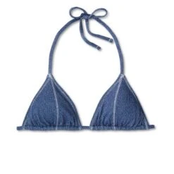 Women's Denim Textured Triangle Bikini Top - Wild Fable™ Denim Blue -Trendy Wear Women Store GUEST ac1aa9ae 97bf 4e91 b382 0beb69ad8141