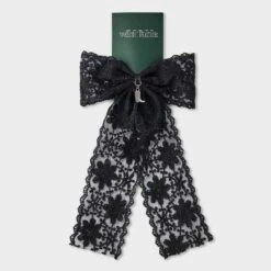 Wide Lace Hair Barrette With Boot Charm - Wild Fable™ Black: Fashion Accessory, Polyester & Cotton