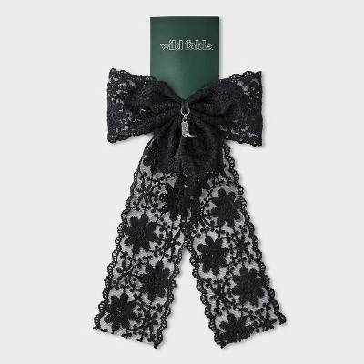 Wide Lace Hair Barrette With Boot Charm - Wild Fable™ Black: Fashion Accessory, Polyester & Cotton 1 Wide Lace Hair Barrette With Boot Charm - Wild Fable™ Black: Fashion Accessory, Polyester & Cotton
