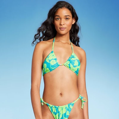 Women's Bead Detail U-Neck Multi-Way Bralette Bikini Top - Wild Fable™ Multi Tropical Print 2 Women's Bead Detail U-Neck Multi-Way Bralette Bikini Top - Wild Fable™ Multi Tropical Print - Image 2