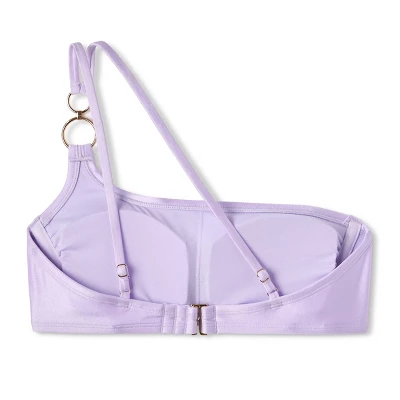 Women's Ring Detail One Shoulder Bralette Bikini Top - Wild Fable™ Shiny Light Purple 6 Women's Ring Detail One Shoulder Bralette Bikini Top - Wild Fable™ Shiny Light Purple - Image 6