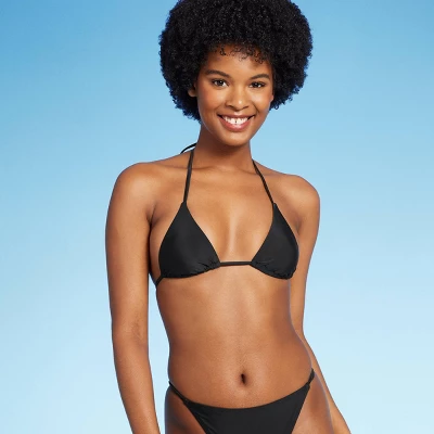 Women's Low Coverage Mini Triangle Bikini Top - Wild Fable™ Black 5 Women's Low Coverage Mini Triangle Bikini Top - Wild Fable™ Black - Image 5