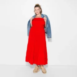 Women's Smocked Tiered Maxi A-Line Dress - Wild Fable™ Red -Trendy Wear Women Store GUEST bc001b7c a9c2 41ac ac43 be9155a40ffb