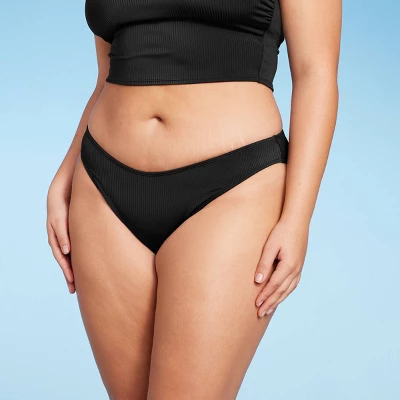 Women's Ribbed Scoop Front High Leg Cheeky Bikini Bottom - Wild Fable™ 3 Women's Ribbed Scoop Front High Leg Cheeky Bikini Bottom - Wild Fable™ - Image 3