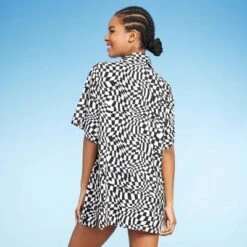 Women's Button-Up Cover Up Short Sleeve Shirtdress - Wild Fable™