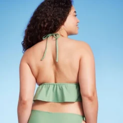 Women's Crochet Tie-Front Longline Bikini Top - Wild Fable™ Soft Green -Trendy Wear Women Store GUEST c5739bc9 c0b2 4525 80a1 0dc09ad82033