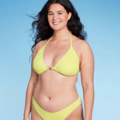 Women's Butterfly Charm Plisse Textured Triangle Bikini Top - Wild Fable™ -Trendy Wear Women Store GUEST c5f6d5e2 ab22 4b51 b89c 783658a403c0