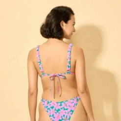 Women's Shirred Strap Triangle Bikini Top - Wild Fable⢠Pink