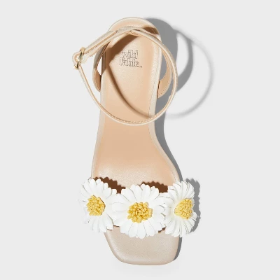 Women's Brianna Daisy Ankle Strap Heels - Wild Fable™ Beige 2 Women's Brianna Daisy Ankle Strap Heels - Wild Fable™ Beige - Image 2