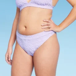 Women's Wavy Terry Textured Mid-Waist Ultra High Leg Cheeky Bikini Bottom - Wild Fable™ Lilac Purple -Trendy Wear Women Store GUEST c90e0b1a 7fff 4533 912f 07df8cc1b936