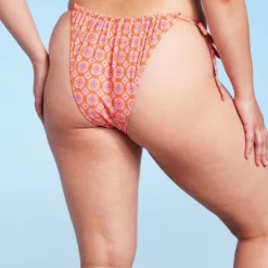 Women's Ultra High Leg Adjustable Coverage Bikini Bottom - Wild Fable™ Orange Tile Print -Trendy Wear Women Store GUEST cb9dc216 864a 4c55 bd04 3c84104b284d