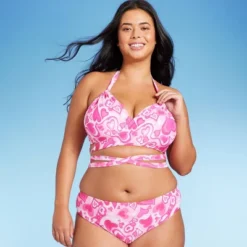 Women's Wrap Bralette Bikini Top - Wild Fable™ Pink Heart Print -Trendy Wear Women Store GUEST cbf1d757 25f2 443b 9de8 12f87a7677e9