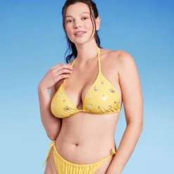 Women's Sequin Detail Triangle Bikini Top - Wild Fable™ Yellow -Trendy Wear Women Store GUEST cd600136 4ac3 4d14 b822 560adbf5c194