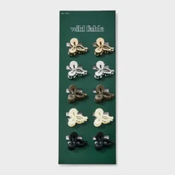 Mini Bow Claw Hair Clip Set 10pc - Wild Fable™ Cream/Black/Silver