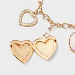 Mixed Heart Charm Necklace - Wild Fable™ Gold -Trendy Wear Women Store GUEST ce3578ef 4d66 431f bdef 79bb1bdcb58d