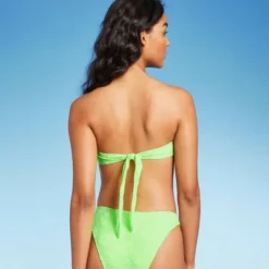 Women's Terry Textured U-Neck Multi-Way Bralette Bikini Top - Wild Fable™ Tropical Green -Trendy Wear Women Store GUEST cf31af9c 1f9c 4572 8eba d164fc67e9a9
