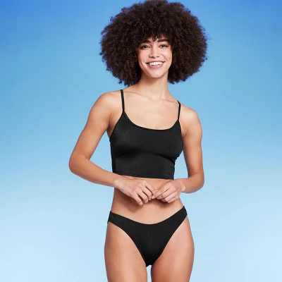 Women's Ribbed Scoop Front High Leg Cheeky Bikini Bottom - Wild Fable™ 2 Women's Ribbed Scoop Front High Leg Cheeky Bikini Bottom - Wild Fable™ - Image 2