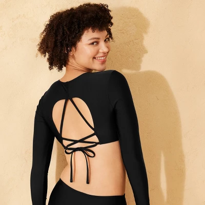 Women's Cross Back Swim Rash Guard - Wild Fable™ 1 Women's Cross Back Swim Rash Guard - Wild Fable™