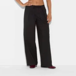 Women's Mid-Rise Waist Tie Slouchy Wide Leg Trousers - Wild Fableā¢