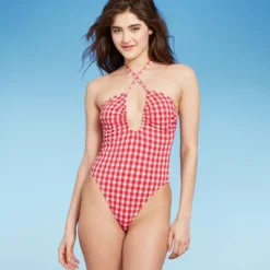 Women's Keyhole Cross Front Halter Ultra High Leg Cheeky One Piece Swimsuit - Wild Fable™ Red 11 Women's Keyhole Cross Front Halter Ultra High Leg Cheeky One Piece Swimsuit - Wild Fable™ Red -Trendy Wear Women Store GUEST e21287da b6cf 4776 80bf c28daabbafaa