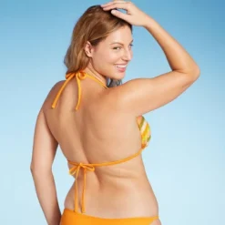 Women's Crochet Triangle Bikini Top - Wild Fable™ Orange Multi Striped -Trendy Wear Women Store GUEST e775dc1d 0be5 48c9 b9b7 63db44200623