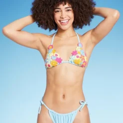 Women's Mixed Icon Crochet Triangle Bikini Top - Wild Fable™ Blue -Trendy Wear Women Store GUEST e81548ac 48ef 43e8 bf10 cff1a0d511ef