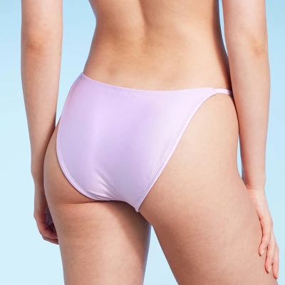 Women's Side Tab High Leg Cheeky Bikini Bottom - Wild Fable™ Shiny Light Purple 1 Women's Side Tab High Leg Cheeky Bikini Bottom - Wild Fable™ Shiny Light Purple
