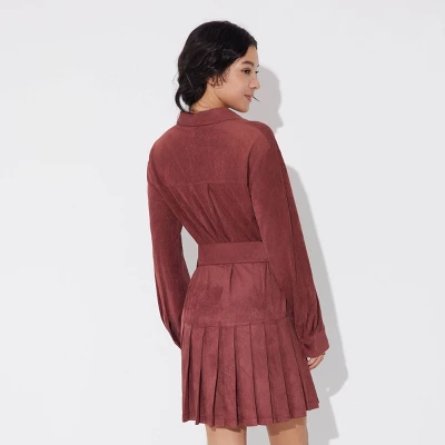 Women's Long Sleeve Suede Mini Shirtdress - Wild Fable™ 4 Women's Long Sleeve Suede Mini Shirtdress - Wild Fable™ - Image 4