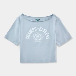 Women's Short Sleeve Off The Shoulder Boxy T-Shirt - Wild Fable™ -Trendy Wear Women Store GUEST ea4ada89 b3cb 4ccf b40c b6ad98fc1104