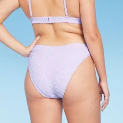 Women's Wavy Terry Textured Mid-Waist Ultra High Leg Cheeky Bikini Bottom - Wild Fable™ Lilac Purple -Trendy Wear Women Store GUEST ed20528a ebb7 41db adea 102eafbebe9c