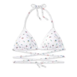 Women's Floral Print Strappy Triangle Bikini Top - Wild Fable™ White -Trendy Wear Women Store GUEST f24c57eb 5883 46f6 9dde bf7051ac6f74