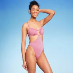 Women's Cut Out One Piece Swimsuit - Wild Fable™ Pink Lurex -Trendy Wear Women Store GUEST f4f3e4fb f344 4c78 af4b c2b9db758ec0