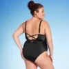 Women's Wrap Cut Out Cheeky One Piece Swimsuit - Wild Fable™ Black