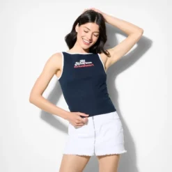 Women's Boat Neck Graphic Tank Top - Wild Fable™