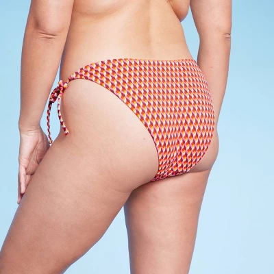 Women's Ribbed Side-Tie Scoop Front High Leg Extra Cheeky Bikini Bottom - Wild Fable™ Geo Print 4 Women's Ribbed Side-Tie Scoop Front High Leg Extra Cheeky Bikini Bottom - Wild Fable™ Geo Print - Image 4